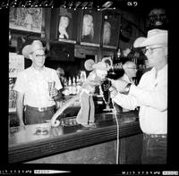 Earl Wharton & monkey in Old Style Bar  (Lou Keehn)