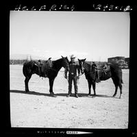 Walt Linderman with 2 horses