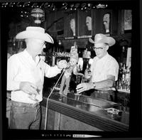 Earl Wharton & monkey in Old Style Bar  (Lou Keehn)