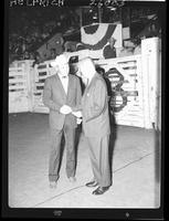 Steer Wrestling Champ - C.R. Boucher with Lt. Gov. Bob Knous