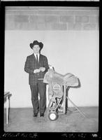 Johnny Hawkins with saddle & buckle
