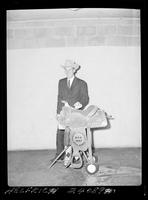 Bill Kornell with saddle and buckle