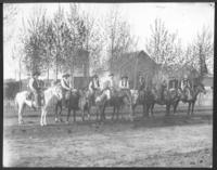 Cowboy's at Dickinson, N.D. agter round-up and loading cattle at stockyards