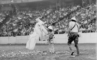 Unidentified Rodeo clowns specialty act