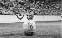 Rodeo clown Jim Bob Feller Bull fighting