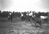 Tom Parkins Leaving the "One Horn Steer" Forsyth, Mont.