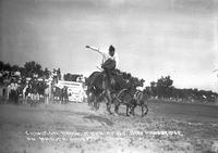 Champion Bronc Rider of B. C. Babe Mansbridge on Dakota Chief