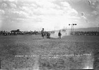 Frank McCarroll Bulldogging Sheridan, Wyo. Rodeo