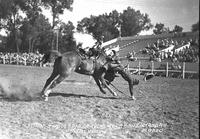 John Thomson Leaving "Gold Bond" Mandan Rodeo