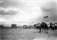 [Unidentified Cowboy leaving bronc]