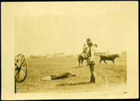 Blackfeet Indians dancing at tribal gathering