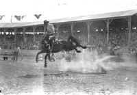 Les Karlsted on "Skyrocket" Iowa's Championship Rodeo, Sidney, IA, 1936