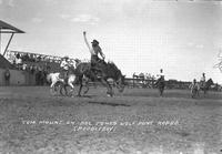 Tom Mount on "Doc Jones" Wolf Point Rodeo