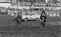 Rodeo clown Rick Young & Quail Dobbs specialty act