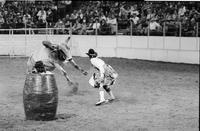 Rodeo clown Keith Fontenot Bull fighting