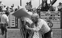 Rodeo clowns Rick Young & Bill Shaw specialty act