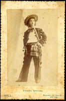 Theresa Newcomb [Actress dressed as Mexican cowgirl with pistol]