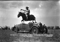 Ed Smith Jumping "Lindy" Over Auto, Pawhuska Rodeo