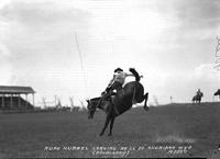 Rube Hubbel Leaving "He'll Do" Sheridan Wyo. Rodeo