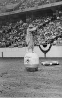 Rodeo clown Jim Bob Feller Bull fighting