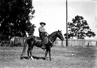 [Unidentified cowboy posed on horse]