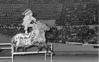 Rodeo clown Bill McEnaney Specialty act