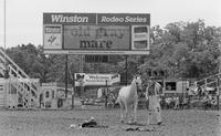 Rodeo clown Roger Mawson specialty act