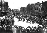 Twenty four Ox Team Pioneer Parade El Reno, Okla. 1935