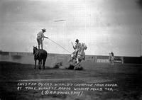 Chester Byers World's Champion Trick Roper at Tom L. Burnett Rodeo Wichita falls, Tex
