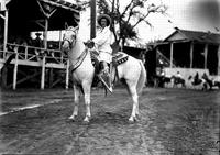 [Unidentified cowgirl on horse]