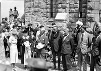 [Relatives of Will Rogers in line at dedication of the Shrine of the Sun]