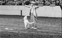 Rodeo clown Jim Bob Feller specialty act