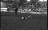 Rodeo clown Rob Smets fighting Bull #121