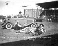 Buff Brady Bulldogging From Auto Wichita Rodeo