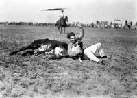 Shorty Ricker Bulldogged A Steer in 7 2/5 sec. Harris Rodeo Philadelphia