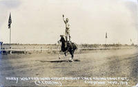 Harry Walters wins championship trick riding contest, Cheyenne, Wyoming