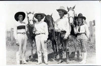 Leonard, unidentified cowboy, Frank & Bonnie