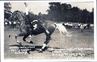 Bonnie McCarroll Trick & Fancy Riding. American Legion 3rd Annual Round-up, Sand Springs, OK. June, 2-3-4, 1922