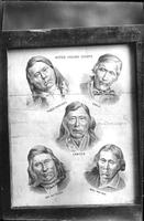 Photo of a drawing of five noted Indian chiefs