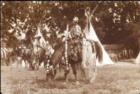 Nez Perce Indian woman in full beaded parade regalia