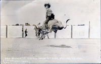Red Sublett Riding Wild Steer, Dallas, Texas