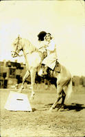 Bonnie McCarroll sitting atop horse