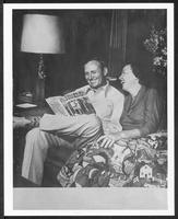 Gene Autry and wife Ina in living room of home, July 20, 1953