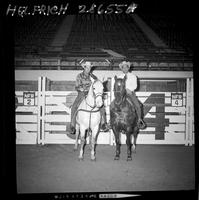 Walt Linderman & Jack Roddy on horses  (Scott & Jailbird)