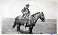 North Dakota cowboy on horse
