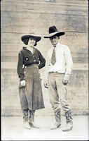 Rose Smith beside unidentified cowboy