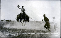 Leonard Stroud on "Indian Tom" Wins Championship at Cheyenne, Wyoming