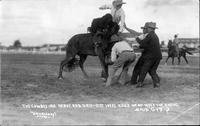 The Cowboy Has Nerve and Grit - But What Could he do when the bronc said "GIT"?