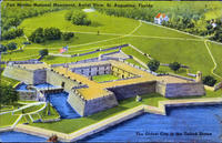 Fort Marion National Monument, Aerial View, St. Augustine, Florida. The oldest city in the United States.