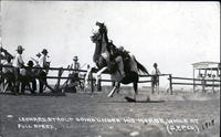 Leonard Stroud going under his horse, while at Full Speed